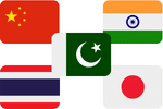 Asia flags 150x100