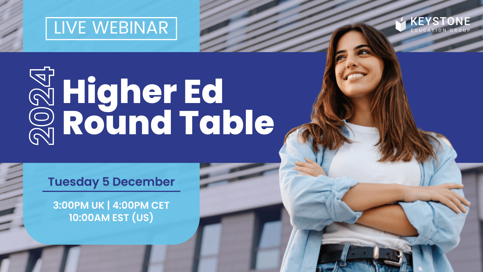 Higher Ed Round Table Webinar Banner Tues 5 december