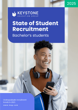 image of front cover of the bachelor's report, student holding a phone