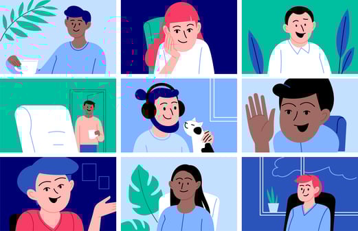 grid of people online